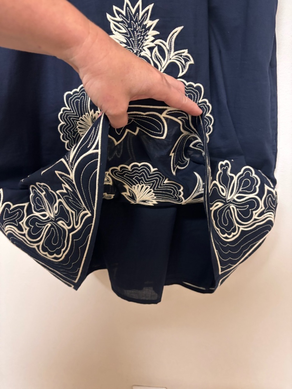 Tory Burch Dress Floral Embroidery Cotton Preppy Designer L - Picture 8 of 13